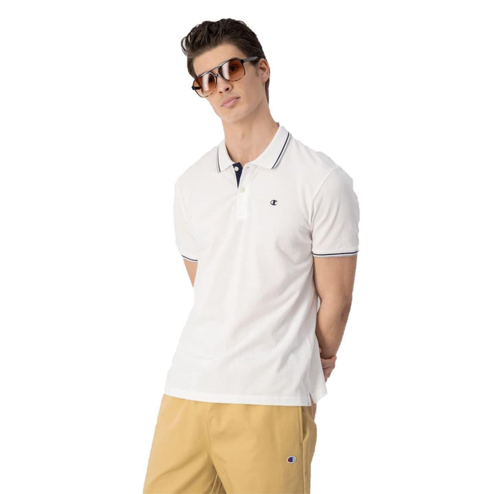 Champion Herren Legacy Polo Gallery Light Cotton Piqué C-Logo Polohemd XL Weiss, XL Weiss