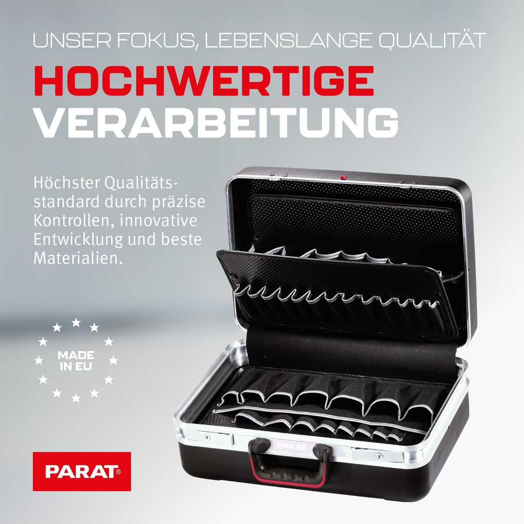 PARAT CLASSIC Plus Safe | Werkzeugkoffer leer mit Zahlenschloss für 50 Werkzeuge | inkl. BASIC Roll-