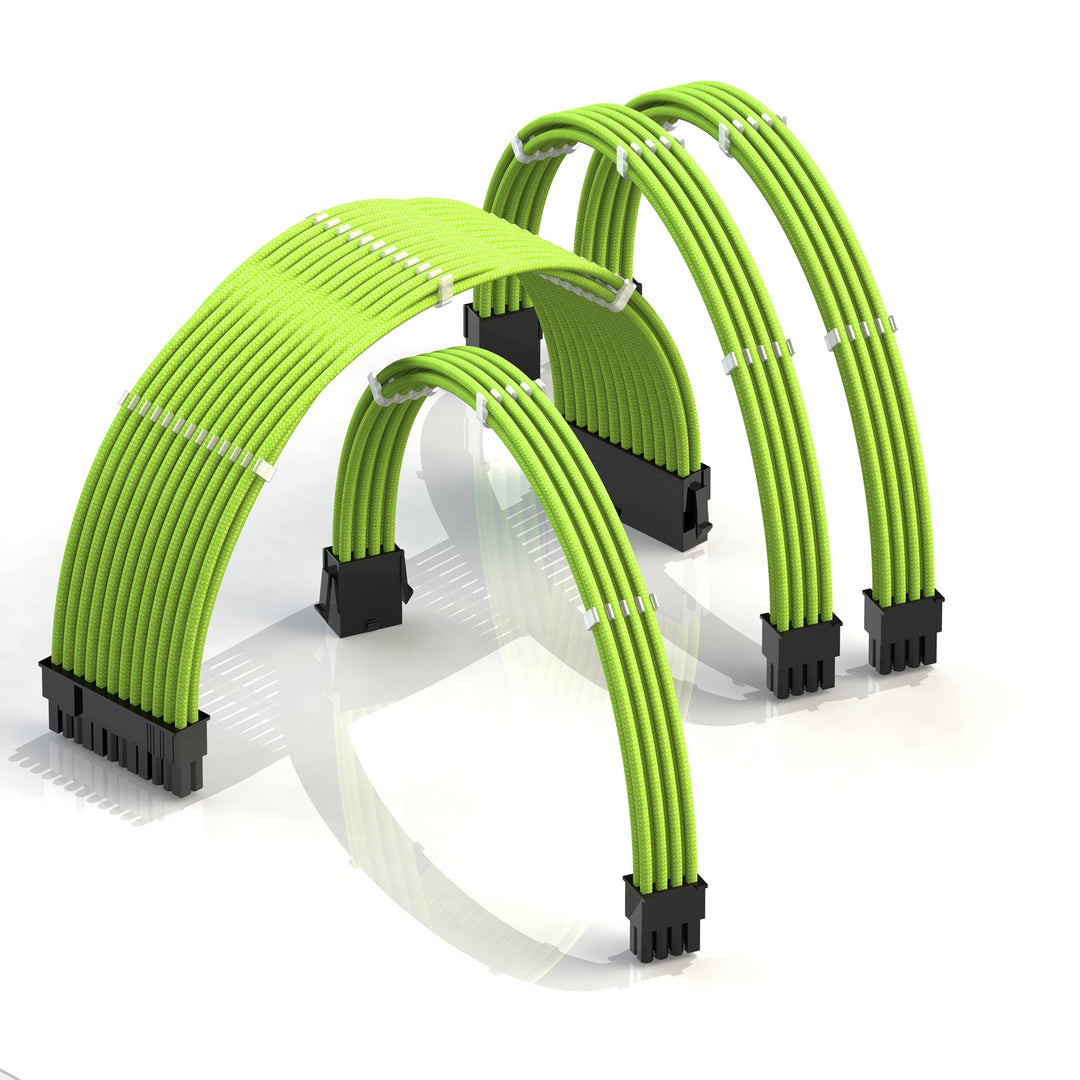 LINKUP - AVA 50cm PSU Kabelverlängerung Ummantelt GPU Nach Mass PC Stromversorgung mit Kamm-Kit┃1x 2
