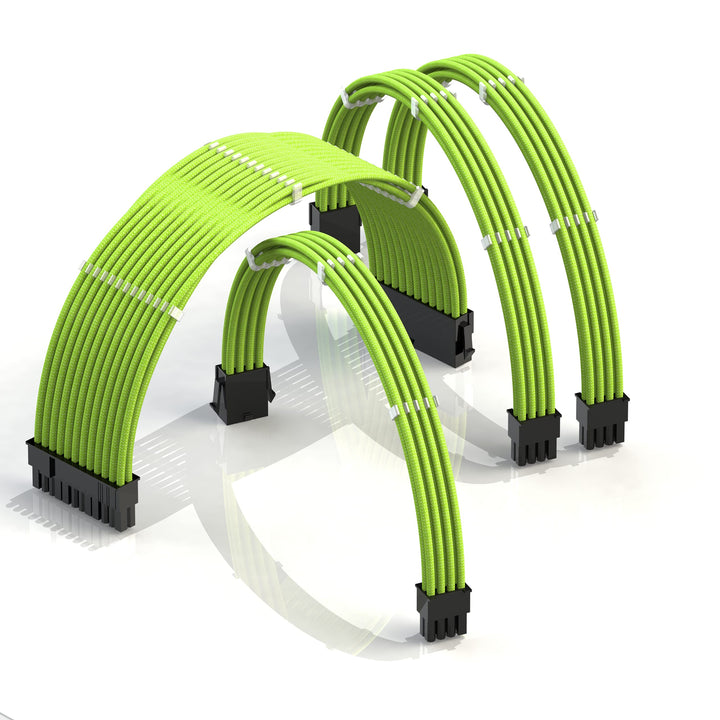 LINKUP - AVA 50cm PSU Kabelverlängerung Ummantelt GPU Nach Mass PC Stromversorgung mit Kamm-Kit┃1x 2