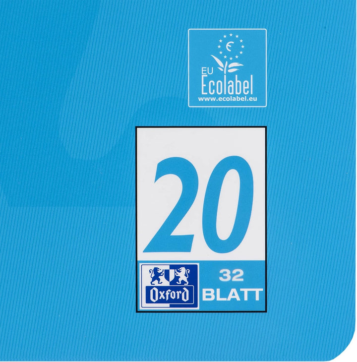 Oxford Schulheft A4, 32 Blatt, Lineatur 20, blanko, 10 Stück Single, Single