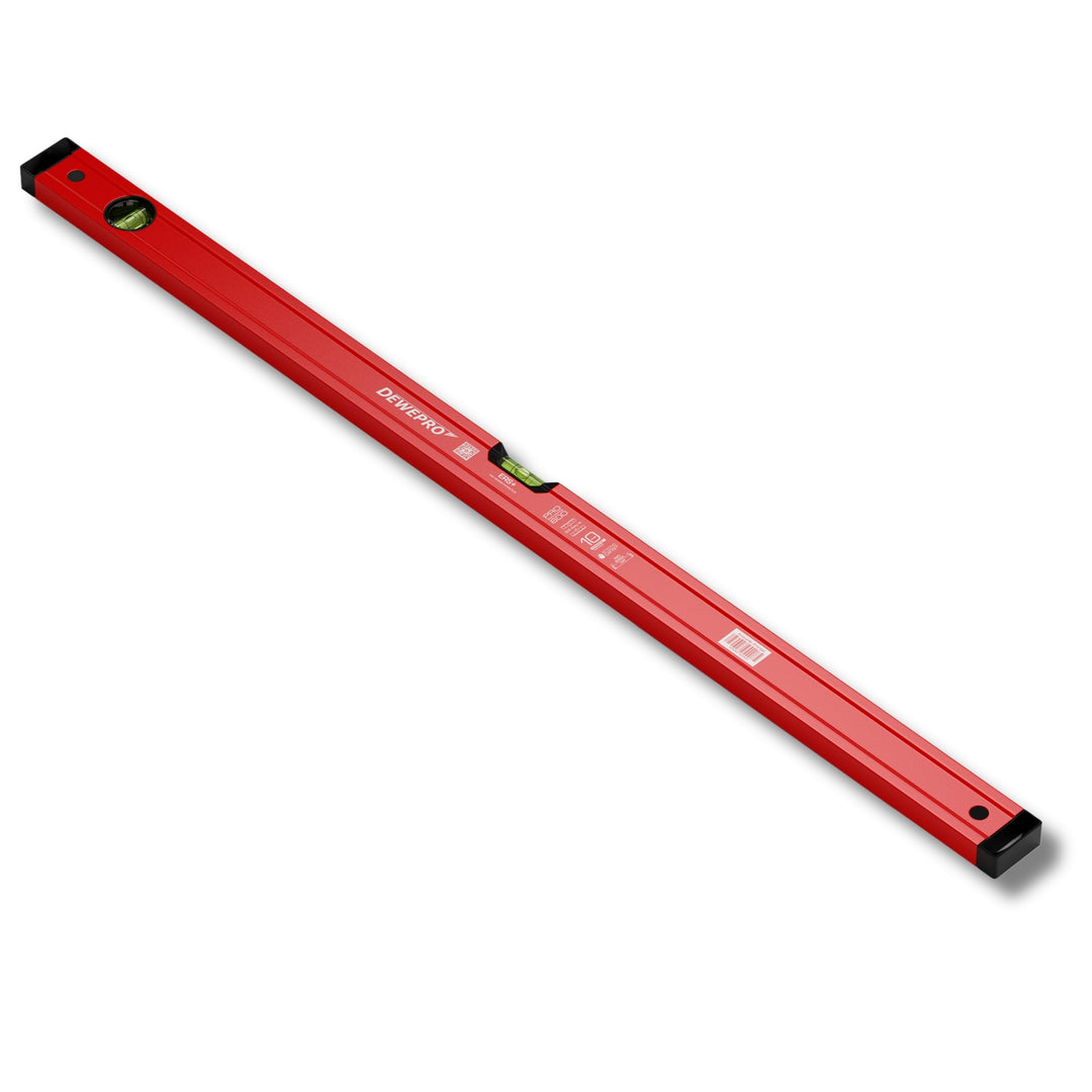DEWEPRO® Profi Wasserwaage Aluminium - rot lackiert - Länge: 120cm 1,2m - Messtoleranz: 0,5mm/m - Al