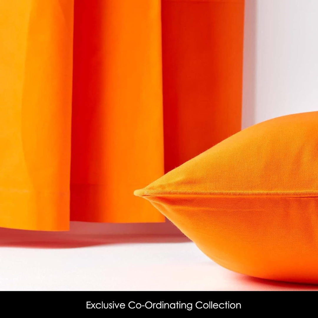 Homescapes Ösenvorhang Blickdicht orange Dekoschal 2er Set Plain Colour Breite 137 x Länge 182 cm Vo