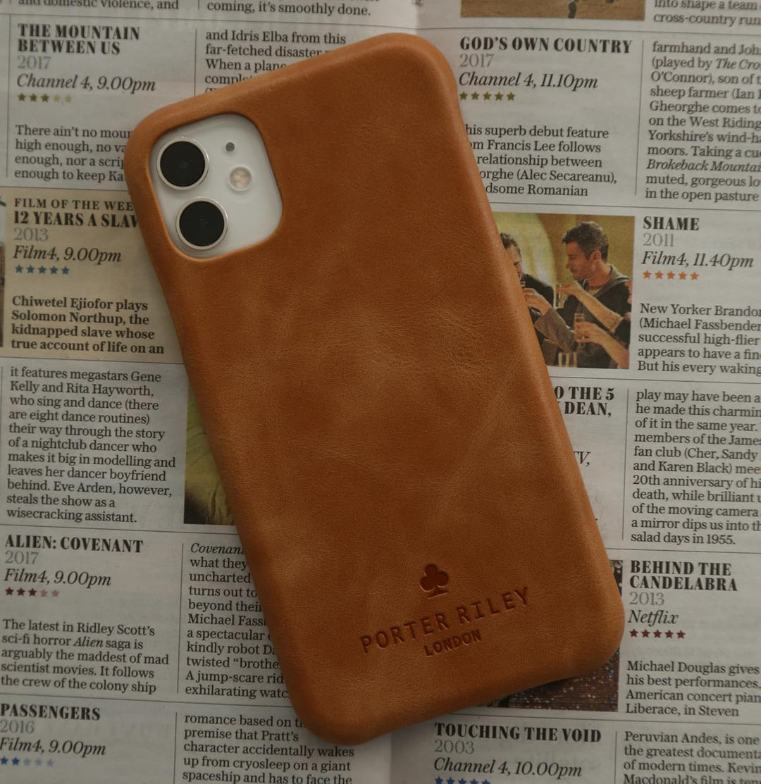 Porter Riley - Lederhülle für iPhone 8 Plus/iPhone 7 Plus. Premium Ultra Dünn Echtleder Cover/Ledert