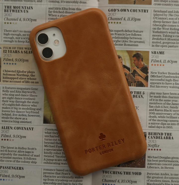 Porter Riley - Lederhülle für iPhone 8 Plus/iPhone 7 Plus. Premium Ultra Dünn Echtleder Cover/Ledert
