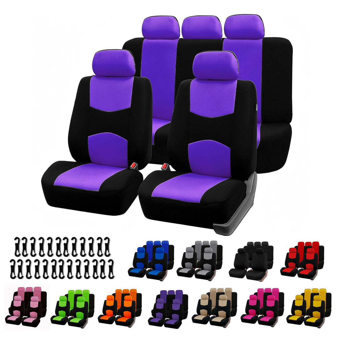 Bocguy Universal Autositzbezüge Set, 5-Sitze Schonbezüge für Autositze Lila, Lila