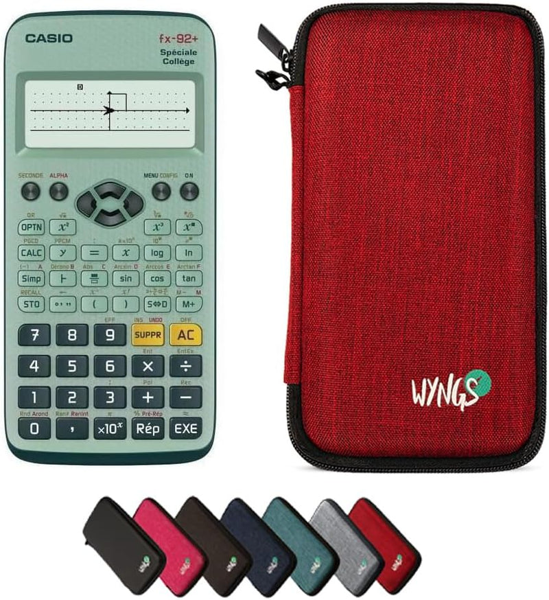 CALCUSO Sparpaket: Casio FX-92 Speciale Collège technisch-wissenschaftlicher Taschenrechner + WYNGS