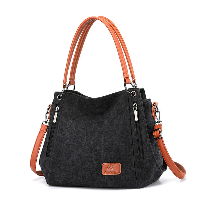 NICOLE & DORIS Damen Handtaschen Gross Canvas Schultertasche Frauen Umhängentasche mit Abnehmbarem S