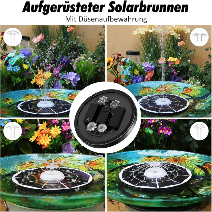 AISITIN 6.5W LED Solar Springbrunnen für Aussen mit Fernbedienung, Solar Schwimmender Fontäne Pumpe