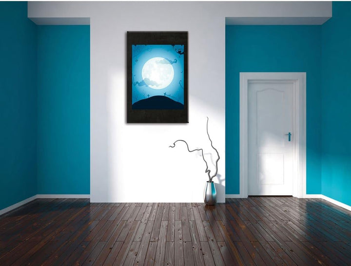 Pixxprint Schauriger Mond als Leinwandbild/Grösse: 100x70 cm/Wandbild/Kunstdruck/fertig bespannt 70x