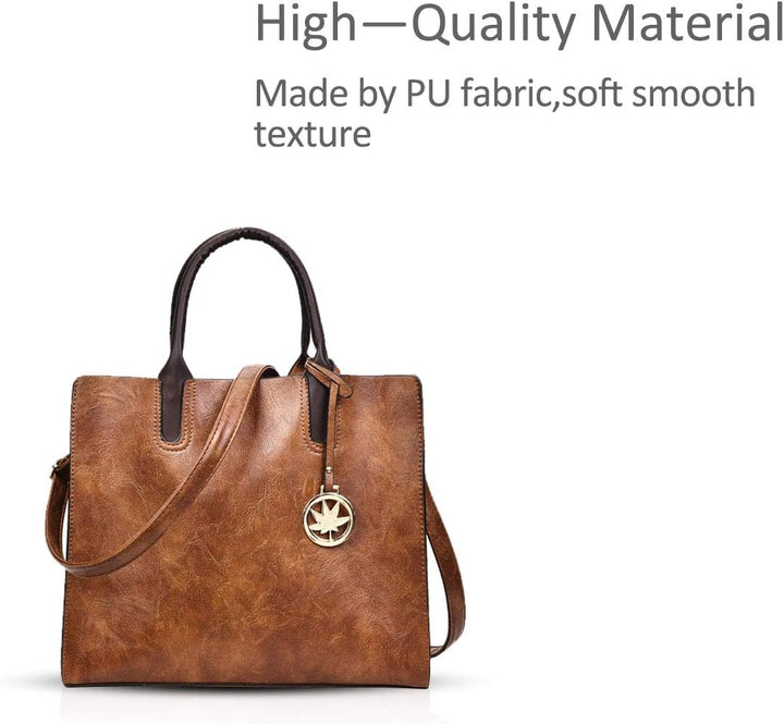 NICOLE & DORIS Damen handtaschen 3 Stück Leder handtasche für Damen aus Leder Totes + Crossbody + Ge