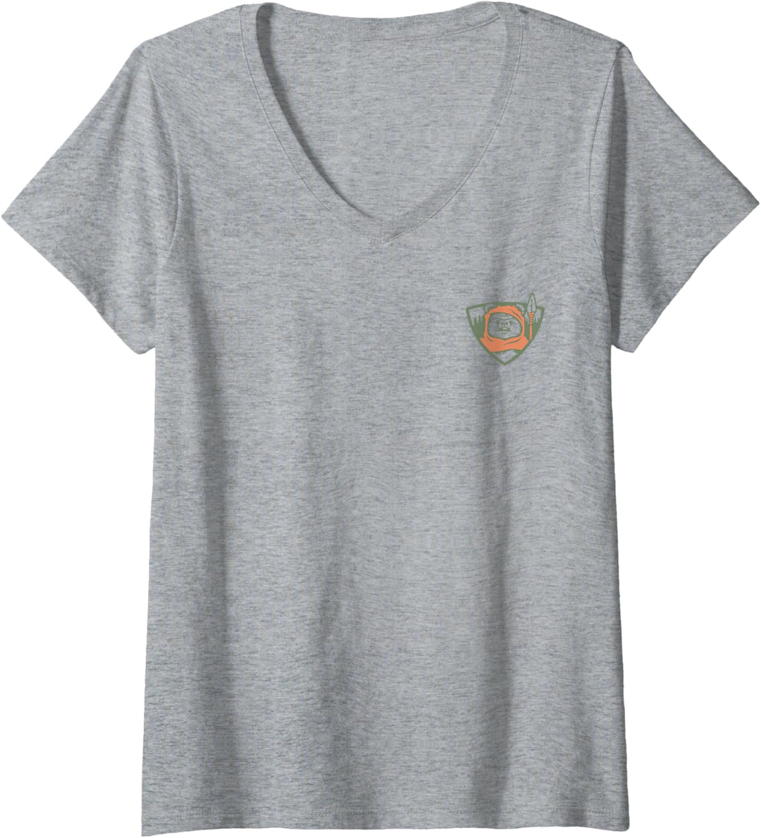 Star Wars Ewok Park Ranger Endor Forest Front & Back T-Shirt mit V-Ausschnitt