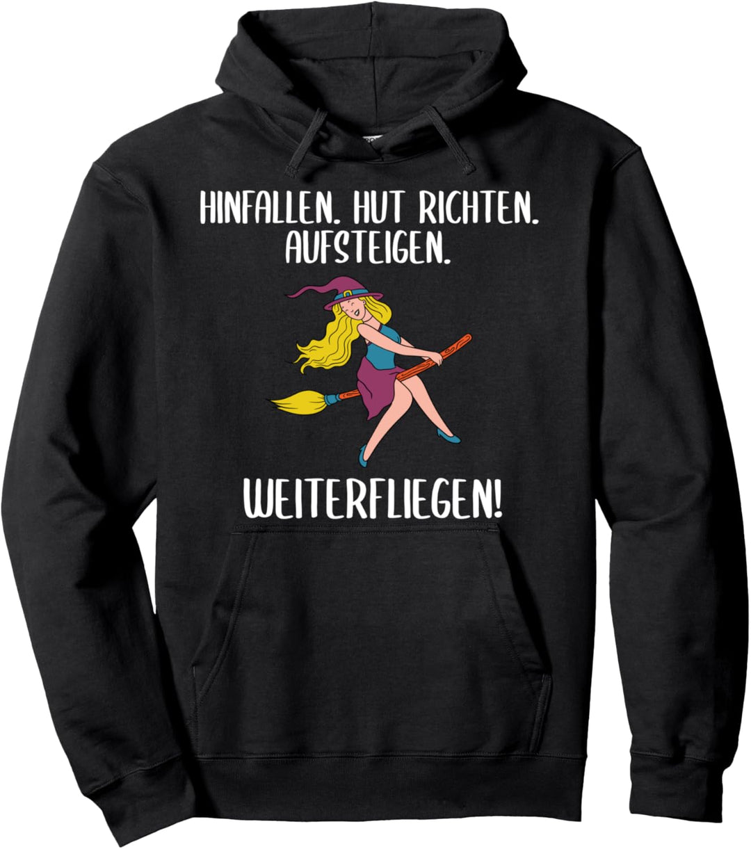 Lustiger Hexenspruch Hexe Humor Zauberin Besen Katze Fun Pullover Hoodie