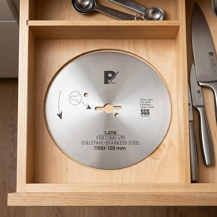 Pirge Kreismesser Kompatibel mit Tandır und Dibek 120 mm - Schärfstes Dönermesser aus Edelstahl in P