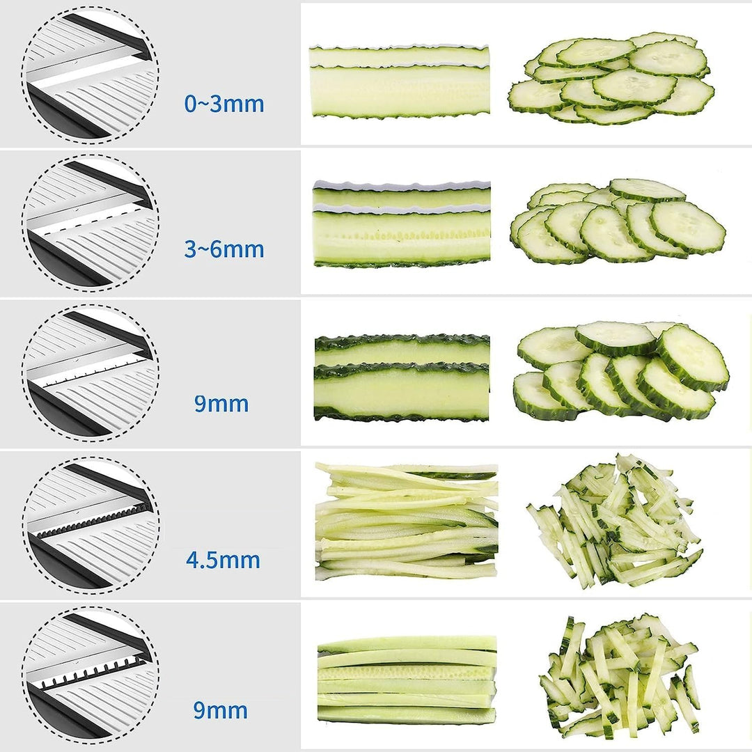 MILcea Gemüsehobel Mandolinenschneider, Multifunktion Edelstahl Gurkenhobel, Verstellbar Kartoffelre