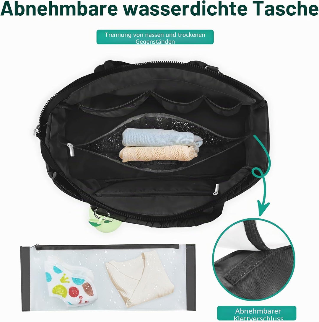 KUBYA Unisex Diaper with Pacifier Case-1 Wickeltasche Cosody Mommy Bag Schwarz, Schwarz