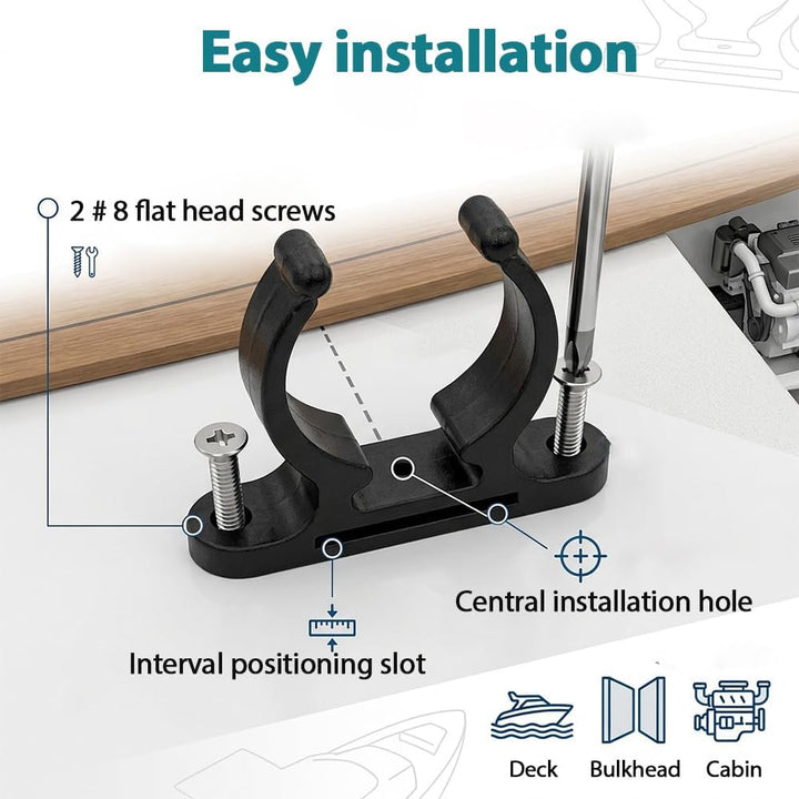 MiOYOOW Bootshakenhalter, 4 Stück Paddelhalter Halterung für 1.5 zoll Rohr