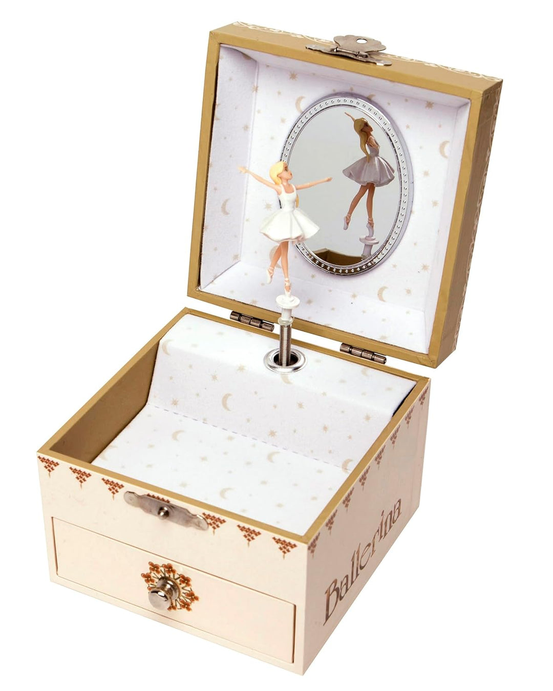 Trousselier 6260703 Musikspieldose für Kinder, Ballerina, nachtleuchtend, Schmuckschatulle mit auszi