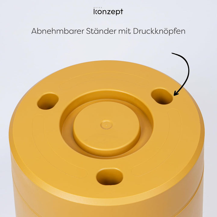KONZEPT Blumentopf mit Untersetzer 38 cm - grosser Übertopf aus Kunststoff für Zimmerpflanzen, moder