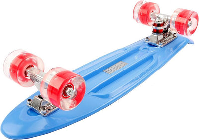 FunTomia Skateboard 57cm Mini-Cruiser Board mit T-Tool, ABEC-9 Kugellager, LED Rollen, Kinder Anfäng