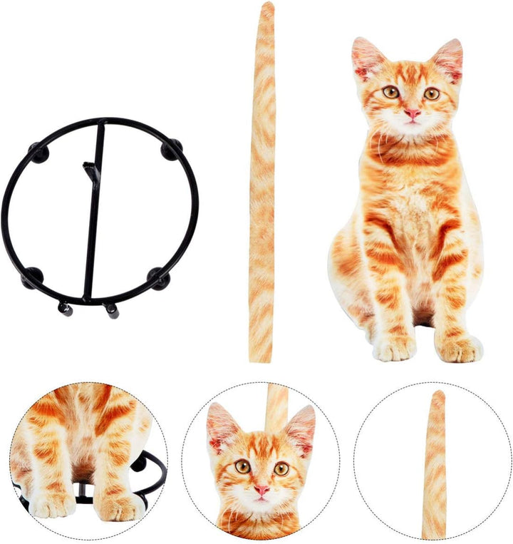 HEMOTON Stehender Rollenhalter Küchenpapierhalter Orange Katze Figur Eisen Kunst Toilettenpapierhalt