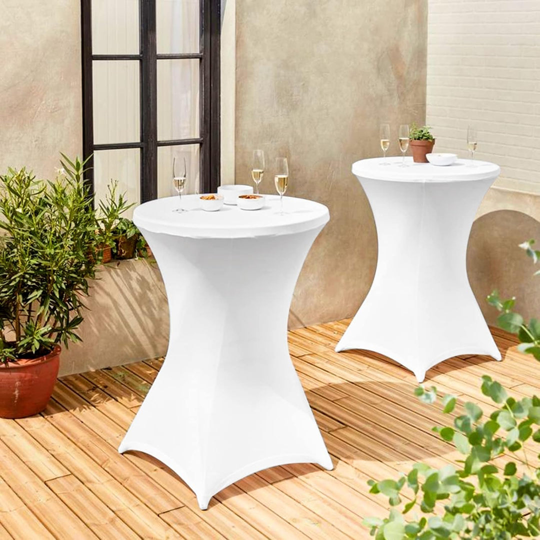Pesonlook 3er-Set Stretch Stehtisch Husse für Bistrotisch Ø 70-75 cm Elegante,Verstärkung im Fussber