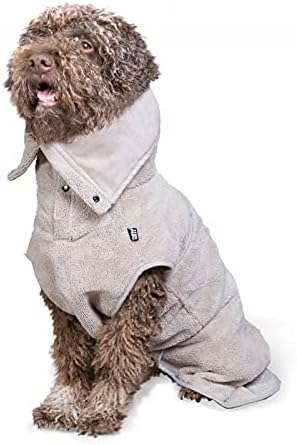 elropet Hundebademantel für kleine/mittlere/grosse Hunde XS - XL Bademantel BEIGE Microfaser SCHNELL