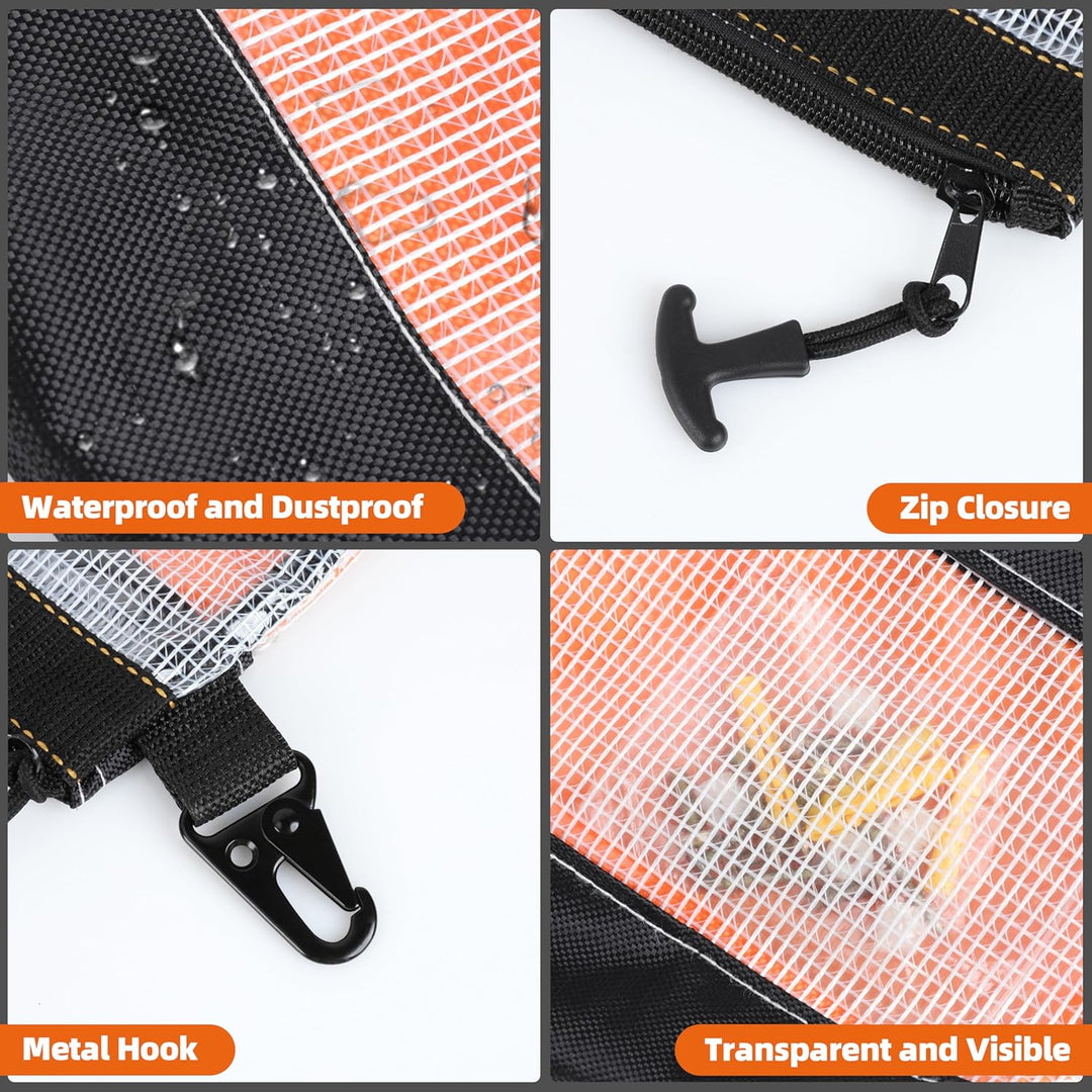 FRETONBA 4 Stück Small Tool Zipper Pouch, Tragbare Werkzeugtasche Klein | Transparentes Pvc-Materia