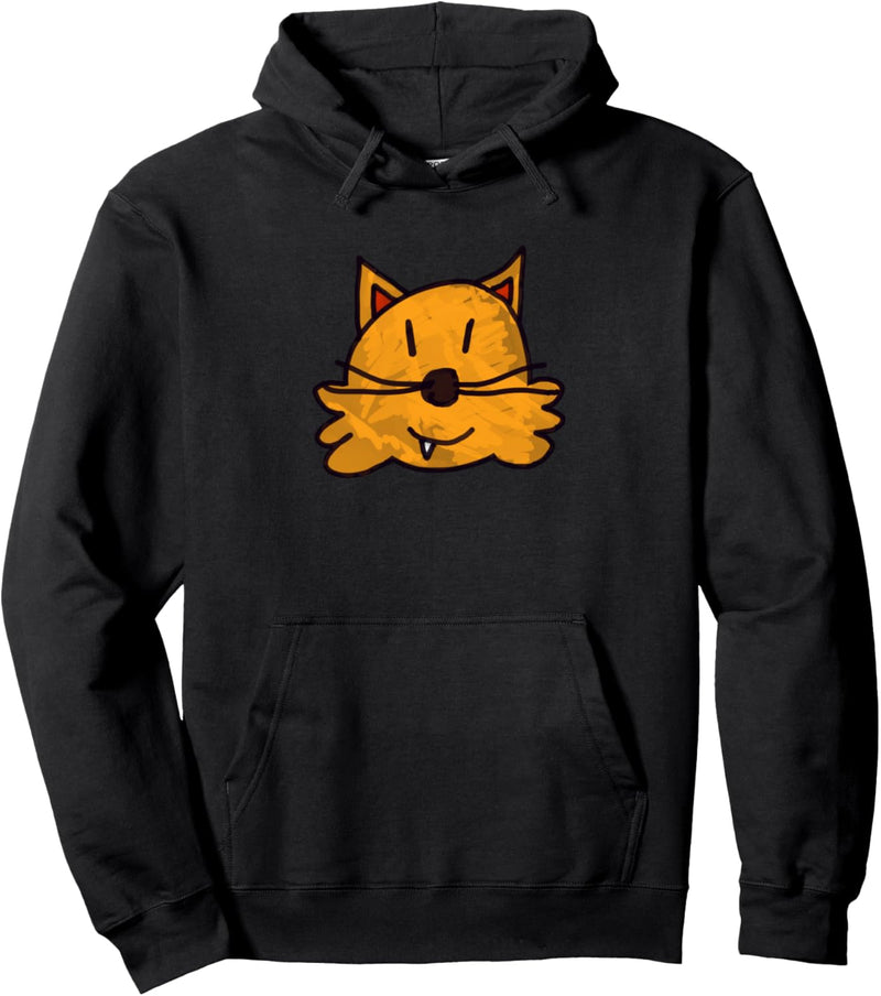 Orange Lächelnde Miezekatze Pullover Hoodie