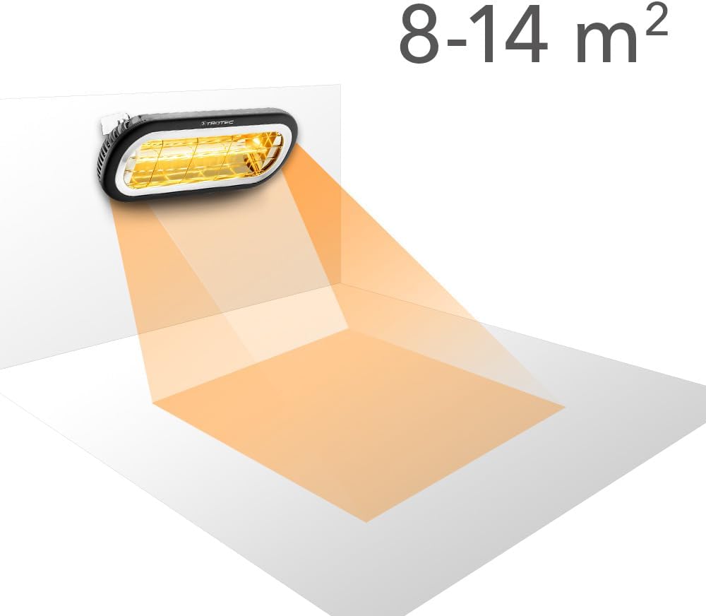TROTEC Standheizstrahler IR 2001 – Heizleistung 2000 W – Infrarotheizung, IP65, Outdoor, Fläche im A