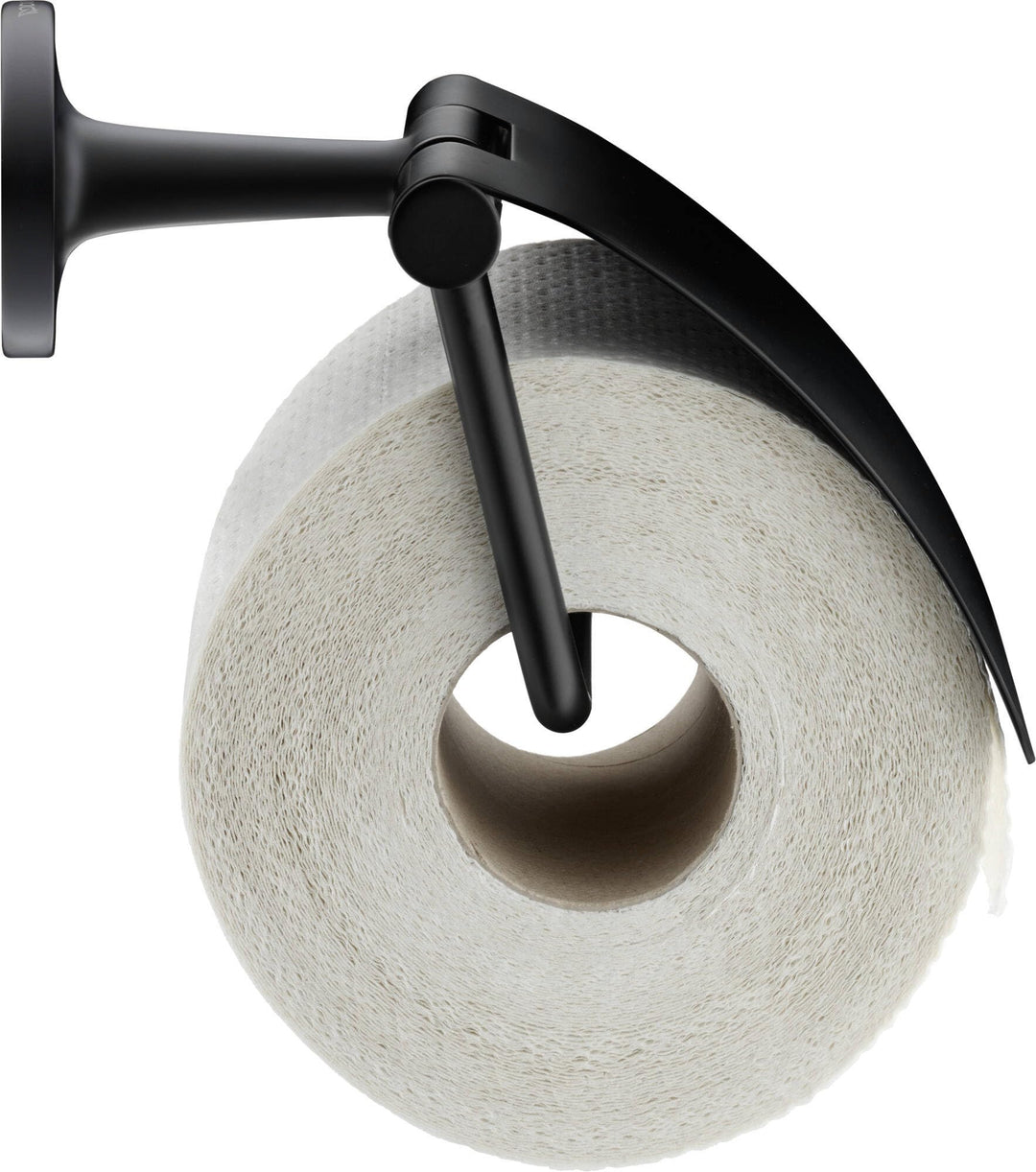 Duravit Papierrollenhalter Starck T, für 1 Rolle, Wandmontage, Schwarz Matt mit Deckel für 1 Rolle S
