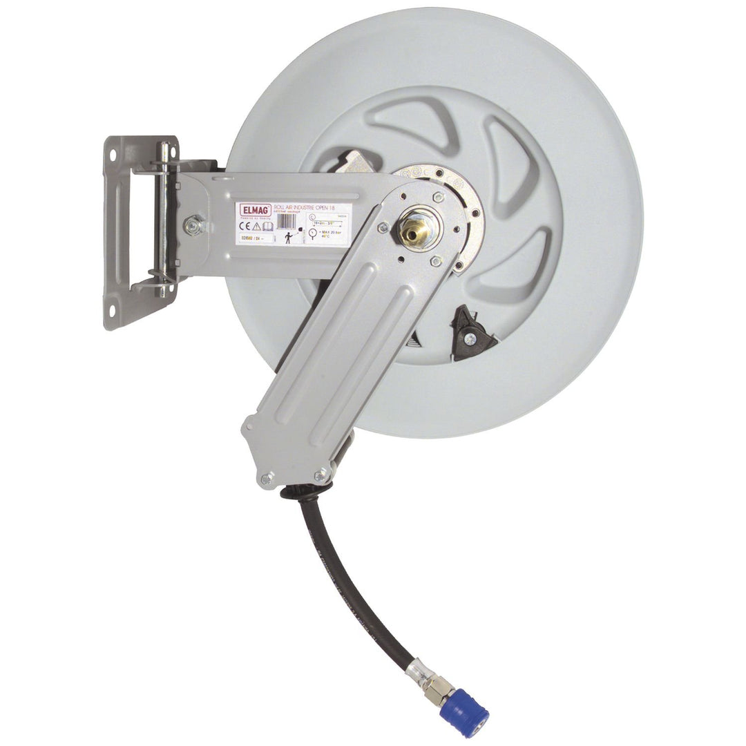 Elmag 42185 Schlauchaufroller automatisch | Industrie Open | 18m Schlauch (10x15mm)