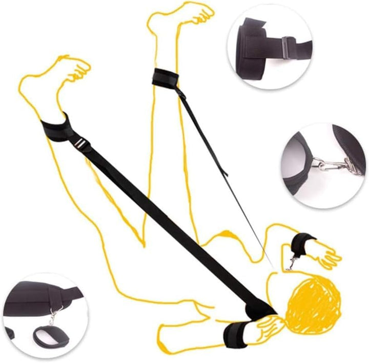 Schwarzer Nylon Verstellbarer Fitness-Yoga-GüRtel FüR Krafttraining Der HäNde Und Beine, Paargeschen