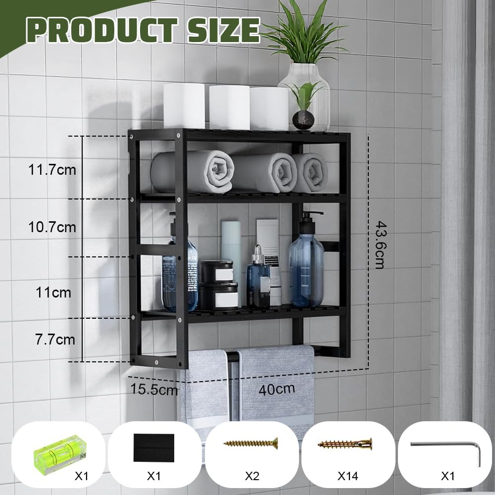 Badezimmer Regal 3 Ebenen Standregal Badezimmer Organizer Badezimmerregal Wandregal Bambus Badregal