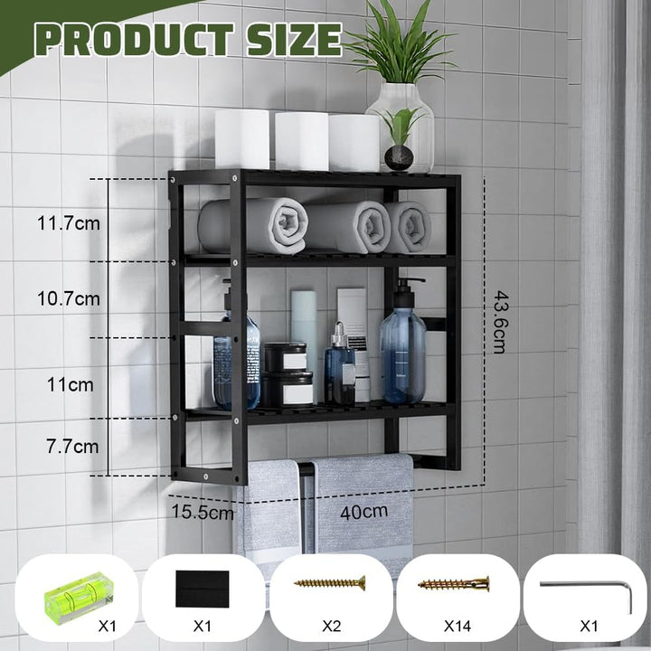 Badezimmer Regal 3 Ebenen Standregal Badezimmer Organizer Badezimmerregal Wandregal Bambus Badregal