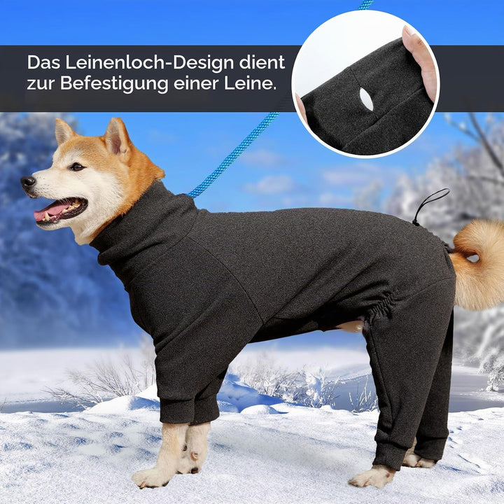 Dotoner Fleece Hundepullover Wintermantel Hundemantel Grosse Hunde Fleecejacke mit Beinen Hundebadem
