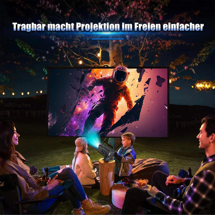Tragbarer Videoprojektor mit WLAN & Bluetooth - 1920 x 1080P & 300 ANSI, Android 11, Automatische Tr