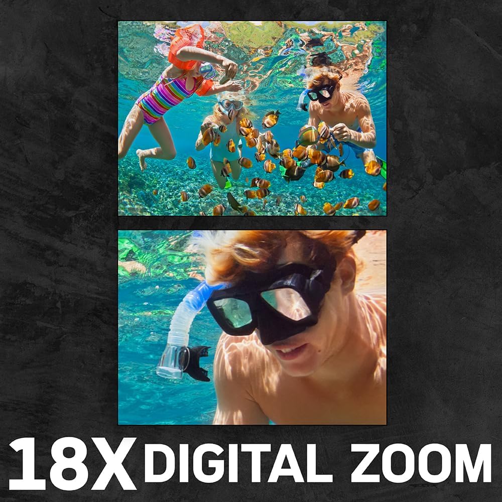 AgfaPhoto Realimove CC4000W - Wasserdichter 4K-Camcorder mit 3-Zoll-Touchscreen, 18-facher Digitalzo