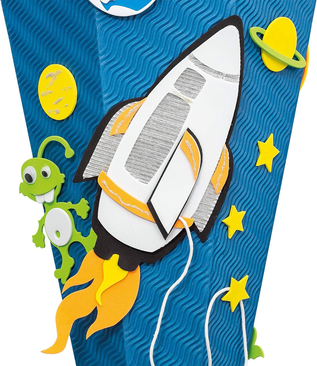 ROTH Schultüten-Bastelset Space 68cm 6-eckig Rot(h)-Spitze Kreppverschluss, Space