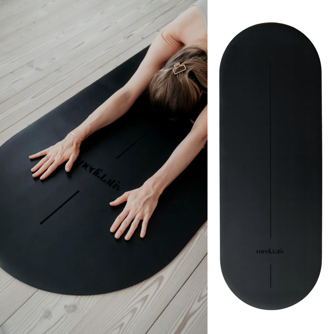 Ovale Yogamatte &amp; Pilatesmatte in Kapselform | 190×68×0,42cm | Gelenkschonend &amp; Rutschfest aus Natur