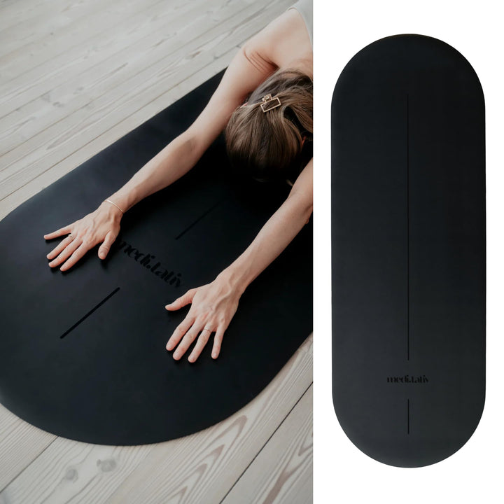 Ovale Yogamatte &amp; Pilatesmatte in Kapselform | 190×68×0,42cm | Gelenkschonend &amp; Rutschfest aus Natur
