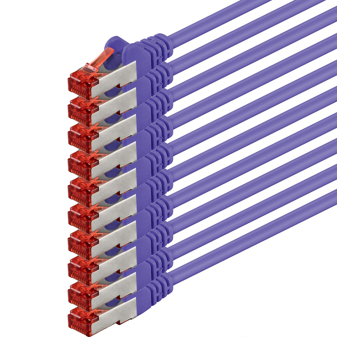 1aTTack.de 10x 5m - Cat 6 Netzwerk-Kabel Patch-Kabel Cat6 RJ45 SFTP - Viola