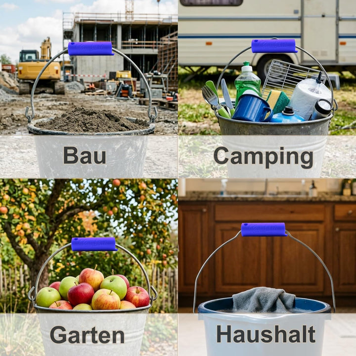 Nie wieder schmerzende Hände beim Eimertragen - Tragehilfe für Eimer mit Metallbügel – ergonomischer