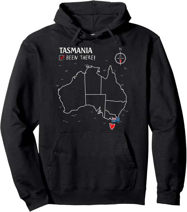 Tasmanien Australien Flagge Been There Check Off Map Tasmanian Pullover Hoodie