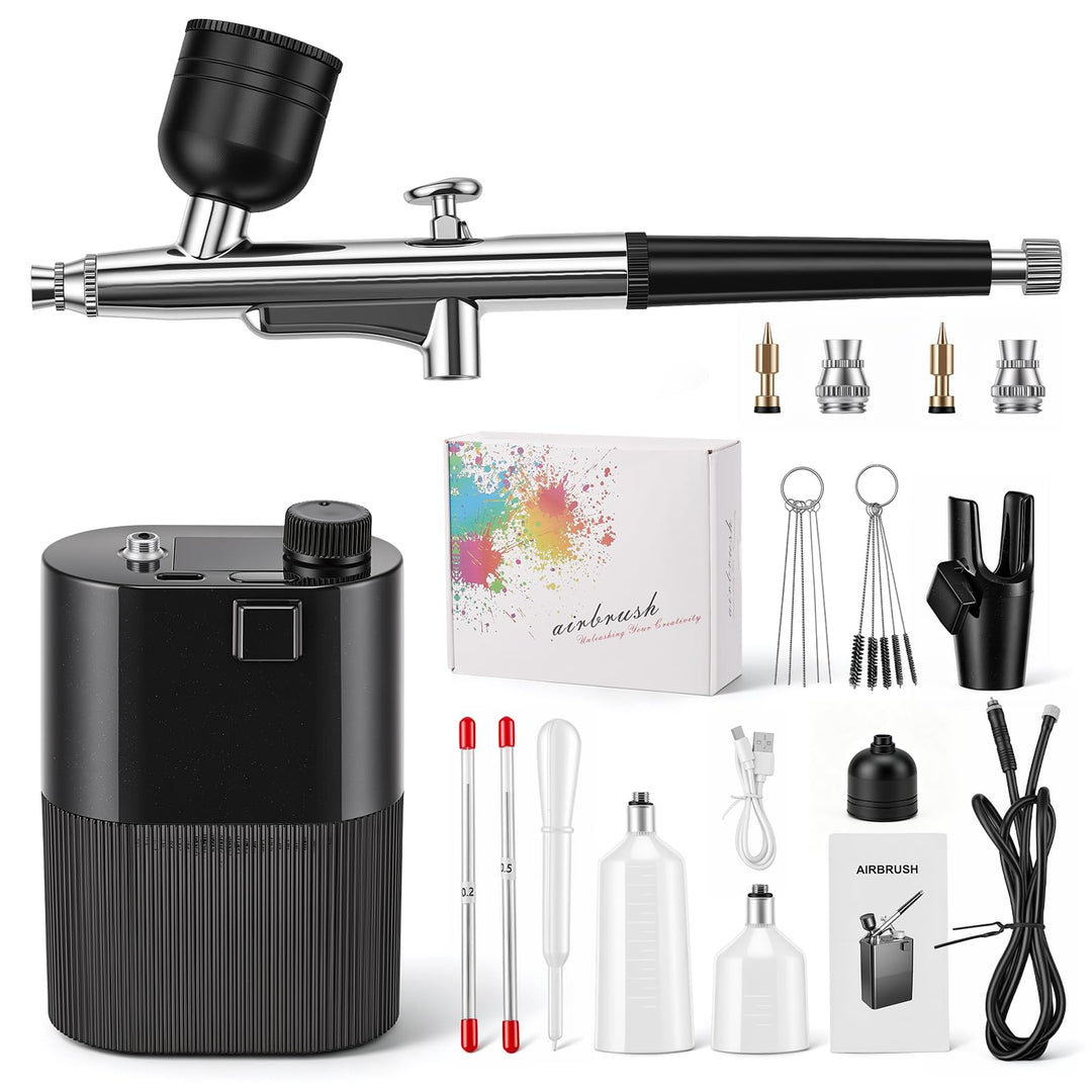 Airbrush-Kompressor-Set, Doppelhub, 20–50 PSI, 20 Druckstufen