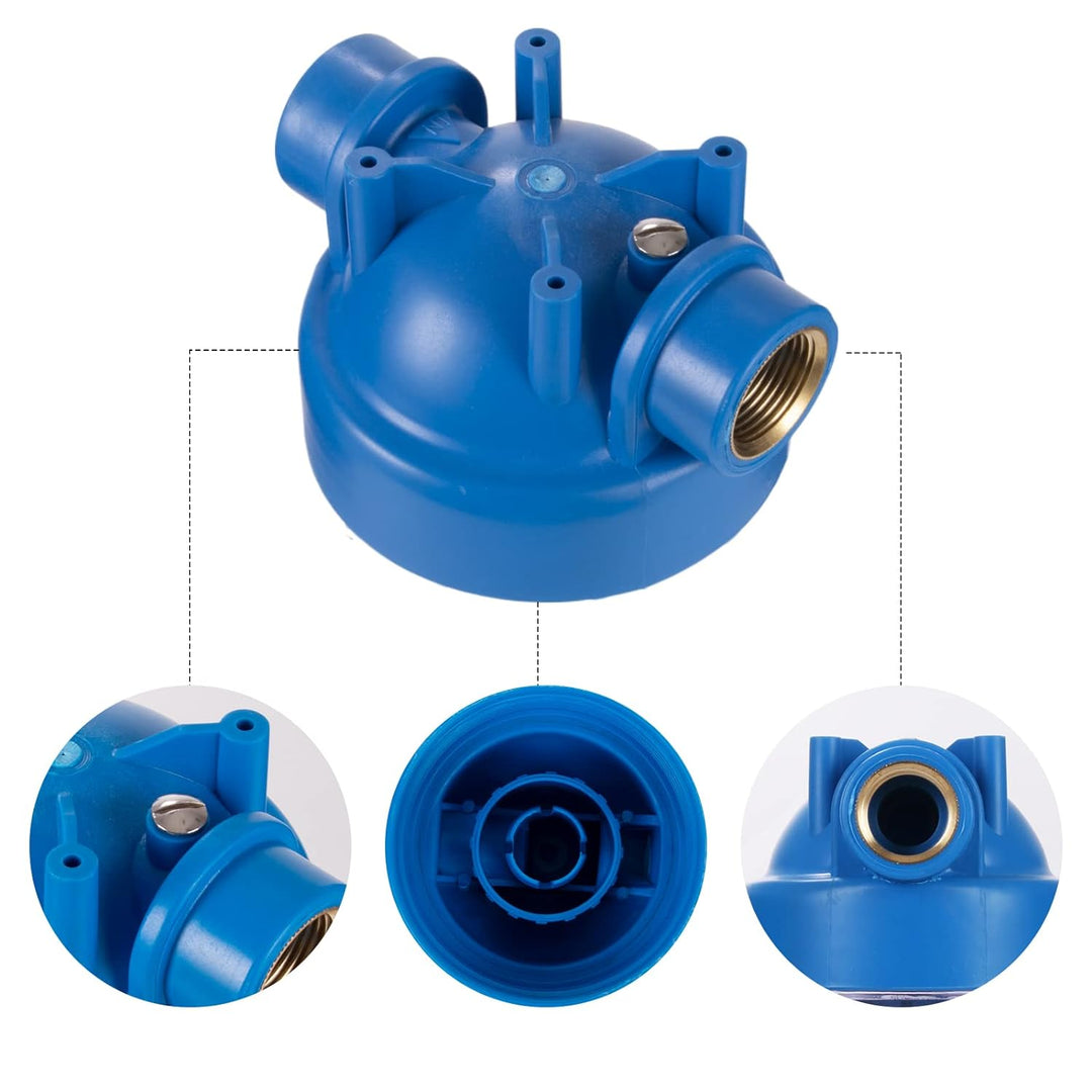 Geekpure 10-Zoll Ganzhaus Filtergehäuse - 3/4" BSP Messinganschluss - passend für 2,5" x 10" Filter