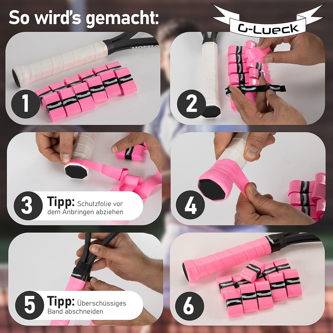 G-Lueck 12er Set Tennis Griffband TALENT GRIP | 0,60mm Stärke | Overgrip für Squash Badminton Schläg