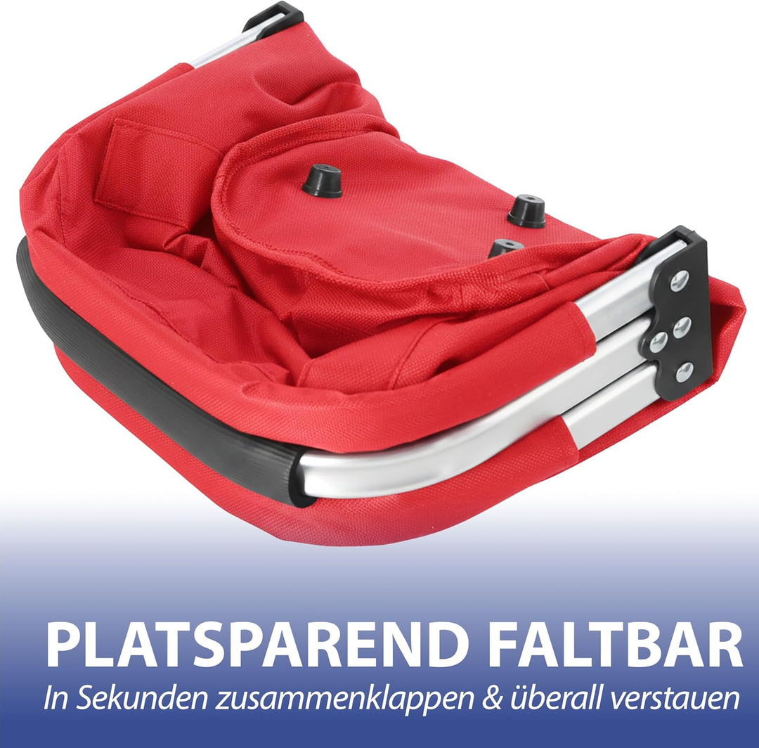 Cepewa Einkaufskorb faltbar | Aluminium Polyester 600D 42x40x28cm | Picknickkorb Tragekorb Shopper m