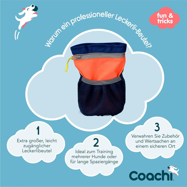 Coachi Pro Train & Treat Bag, Beutel. Ideal für Hundetrainer & Hundeausführer, extra grosser Staurau
