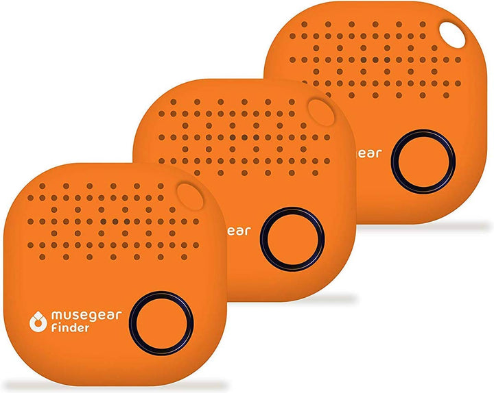 musegear Schlüsselfinder mit Bluetooth App aus Deutschland I Maximaler Datenschutz I orange 3er Pack